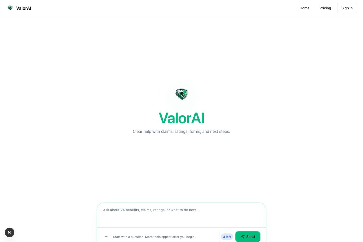 ValorAI product screenshot