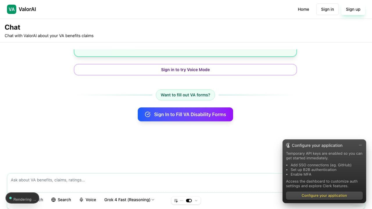 ValorAI product screenshot